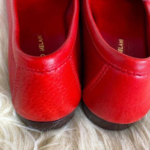 Antonio Melani Red Leather Penny Loafers sz 8 Preppy Nautical Chic Academia - Picture 5 of 11